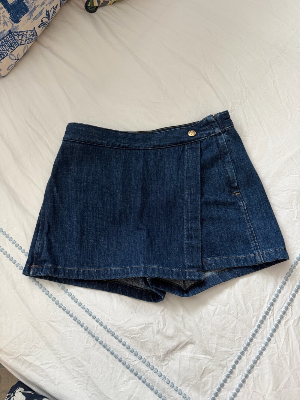 J.Crew Dark Denim Wrap-Front Women’s Skort